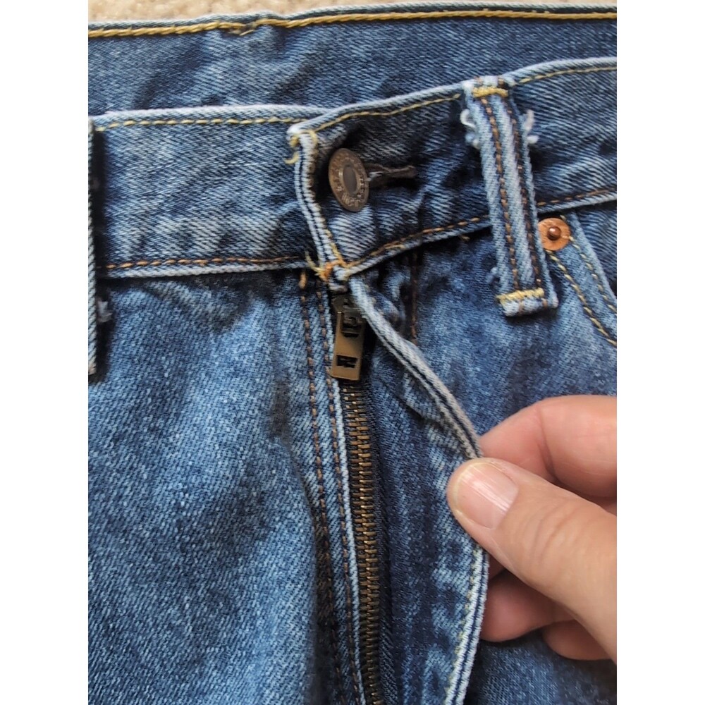 LEVI'S 505 mens 36 x 34 Blue Jeans Regular Fit Straight Leg - Picture 6 of 10